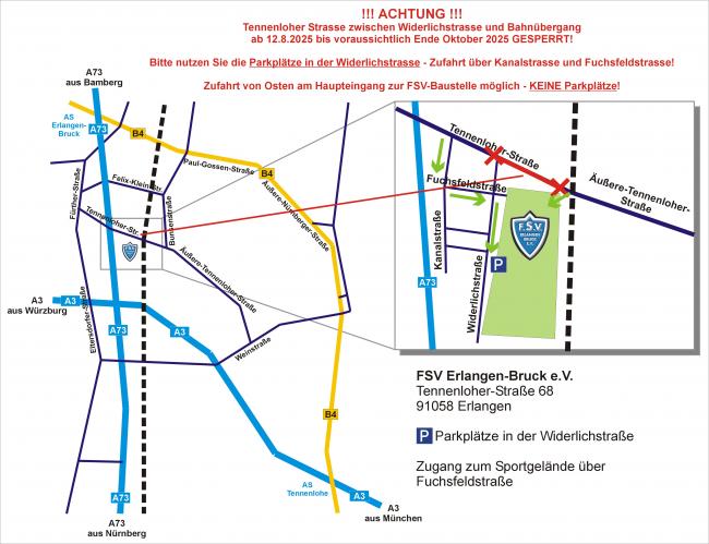 Anfahrt FSV Erlangen-Bruck e.V.